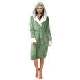 thumbnail image 2 of Kcodviy Women Winter Plush Lengthened Oversized Fleece Jacket Shawl Bathrobe Home Clothes Night Light Jacket Long Sleeved Robe Coat, 2 of 6