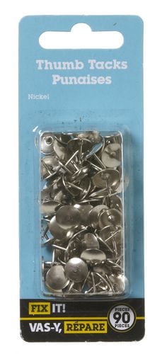 Nickel Thumb Tacks 90 Pieces
