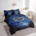 thumbnail image 2 of Nautical Rudder King Bedding Set 7 Pieces,Mystic Spider Web Trippy Blue Black Comforter Set with Sheets for Kids,Navigation Ocean Adventure Theme Psychedelic Bed Set in a Bag with Pillow Covers, 2 of 5