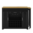 thumbnail image 2 of U_Style-CA 43.3"-87.4" Counter Table & Bar Cabinet with Extendable Tabletop (with Wheels), Storage Sideboard, 2 Doors, 1 Drawer, Adjustable Shelves, Wine Rack & Stemware Holder (Chairs Not Included), 2 of 18