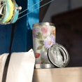 thumbnail image 2 of Gobelet 20oz avec Couvercle et Paille en Acier Inoxydable Rose Fleurs Roses Gobelet Isolé sous Vide pour Eau Café, Double Paroi Gobelet de Voyage Réutilisable pour Boissons Chaudes, 2 of 5