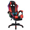 thumbnail image 4 of jiemuces Gaming Chair with Bluetooth-compatible Speakers LED Light Height Adjustable Extension Backrest Handrail Design Working Retractable Footrest Faux, 4 of 8