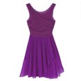 thumbnail image 4 of LiiYii Robe de Ballet Sans Manches en Maille Fluide pour Femmes Costume de Danse Lyrique pour Performance sur Scène Violet TG, 4 of 8