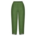 thumbnail image 4 of Women's Summer Comfortable Loose Wide Legged Fashion Solid Color Capris RXIRUCGD Vert, Taille: 5TG, 4 of 5