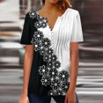 thumbnail image 2 of CEHVOM T-shirt à Manches Courtes Décontracté pour Femmes, Col Rond Imprimé, Ample, Blouse, Liquidation, 2 of 5