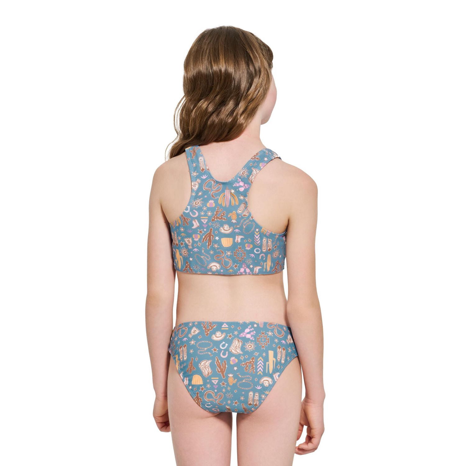 Ensemble bikini imprimé avec nœud à l’avant pour fille Summer Flirtt