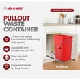 thumbnail image 2 of Rev-A-Shelf RV-12KD-16C-S Single 35 Quart Sliding Pullout Trash Bin, Red, 2 of 9