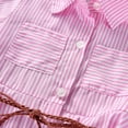 thumbnail image 4 of Bwiyojiz Tailles Mode 90-140 Robe à Manches Longues à Col Rond Coton 3-10 Ans Robe à Col Rayé pour Enfants et Filles avec Boutons, Poche, Cordon à la Taille, Col Rond, 110, Cadeaux pour la Maison, 4 of 9