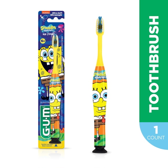GUM® SpongeBob™ Toothbrush Ultra Soft Bristles, Ages 6+, 1 count