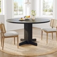 thumbnail image 2 of BeesClover 47 Inch Round Dining Table for 4,Farmhouse Wood Kitchen Table, Circle Dinner Table for Kitchen, Living Room, Dining Room(No Chair), 2 of 8
