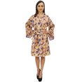 thumbnail image 3 of Bimba Kimono de Demoiselle d'Honneur à Manches Longues Imprimé Floral pour Femme, Robe Cache-Cœur Wrap - 20, 3 of 7