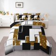 thumbnail image 1 of YST Abstract Geometric Comforter Set Full Yellow Black Grey White Square Bedding Set Glitter Stars Sequins Down Comforter For Kids Adults,Geometry Grids Bed Set For All Season Room Decor, 1 of 6
