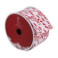 thumbnail image 3 of Northlight White and Red Candy Cane Christmas Wired Craft Ribbon 2.5" x 16 Yards, 3 of 3
