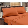 thumbnail image 1 of Hotel Luxurious, 1800 Series Super Soft Embroidery 4 PC Sheet Set (King, Orange), 1 of 1