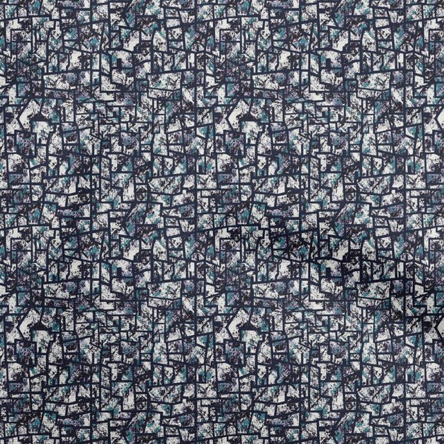 oneOone Cotton Silk Medium Blue Fabric Abstract Craft Projects Decor Fabric Printed By The Yard 42 Inch Wide