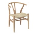 thumbnail image 3 of Heavenly Collection | Wishbone Wood Dining Chair Set of 2 for Kitchen or Dining Room - Natural, 3 of 8