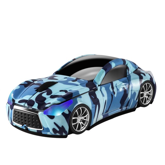 SHARE SUNSHINE Souris Sans Fil, Souris d'Ordinateur en Forme de Voiture 2,4 GHz, Souris Optique Sans Fil avec Récepteur USB pour Ordinateur Portable PC, Bleu Coloré