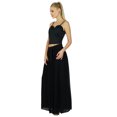 thumbnail image 2 of Bimba Jupe Longue Maxi Noire pour Femmes Style Tulipe Bas Boho en Georgette, 2 of 7