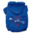 thumbnail image 1 of Xoxo Screen Print Pet Hoodies Blue Size Med (12), 1 of 1