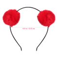 thumbnail image 2 of Bandeau Oreilles de Chat Boule de Pompon en Peluche pour Enfants Filles 3 Pcs (Bleu Ciel + Rose + Rouge), 2 of 6