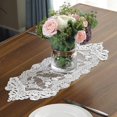 thumbnail image 3 of Lace Table Runner and Dresser Scarf Embroidered Flower White Table Runner 10 x 72 Inches Wedding Party Baby Shower Dining Table Decor, 3 of 7