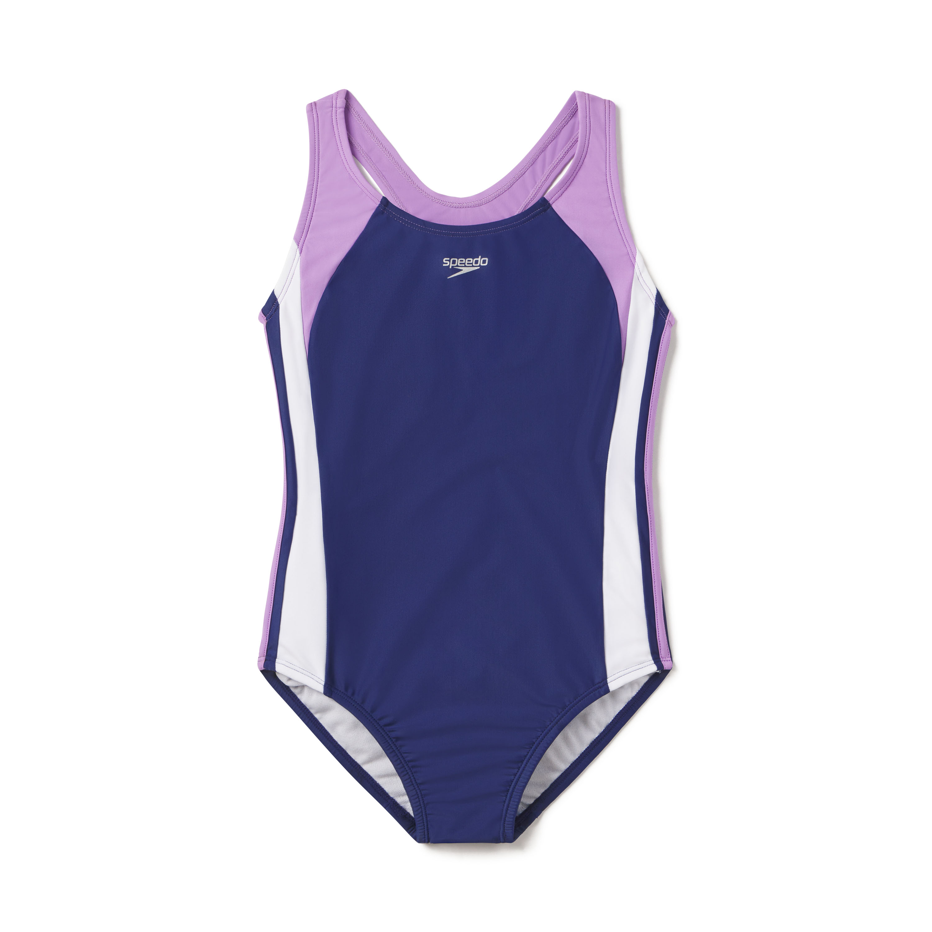 Speedo Girls Infinity Splice One Piece Thick Strap Swimsuit - Sweet Taro, Size: 10