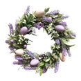 thumbnail image 1 of GUOOL Round Easter Wreath with Pastel Eggs Front Door Spring Pendant Artificial Flower E, 1 of 9