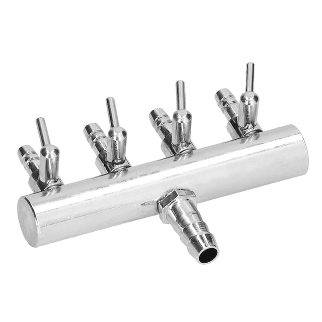 Aquarium Splitter Valve, Fish Splitter Air Oxygen Pipe Stainless Steel for Fish 4 Heads
