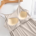 thumbnail image 4 of AWZXDE Robe de Nuit à Bretelles pour Femme avec Bonnet de Soutien-Gorge Intégré, Simple, Mode, Polyvalente, Longue, Grande Taille, à Enfiler sous la Robe, Tenue d'Intérieur, Beige, TTG, 4 of 6