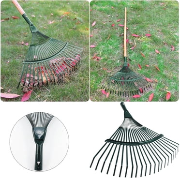 WIFKLSIIPG Râteau Râteau à 22 Dents Manche en Bois Râteau pour Feuilles Mortes Râteau à Fil Râteau de Jardin Outil de Jardin(Sans Manche))