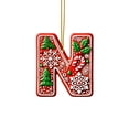 thumbnail image 2 of Hbdhejl 26 Pcs Lettres Rouges Décorations de Sapin de Noël Lettres de Canne de Bonbon avec Motif de Baies Mini Alphabet Ornements Suspendus Fête Maison Sapin de Noël Acrylique 2D, 2 of 4