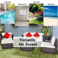 thumbnail image 3 of Costway 6PCS Patio Rattan Furniture Set Cushion Sofa Coffee Table Ottoman White, 3 of 9