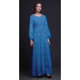 thumbnail image 4 of Bimba Robe Maxi d'Été Décontractée pour Femmes en Georgette Mousse à Imprimé de Feuilles de Cari, Longue, Taille Élastique - Moyen, 4 of 5
