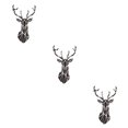 thumbnail image 1 of Wweixi Multifunctional 3D Mirror Deer Wall Sticker For Various Uses Personalized Home black XXL 3Set, 1 of 6