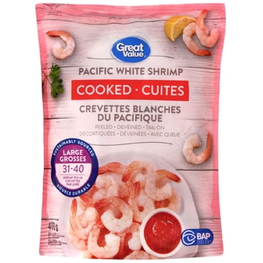 Great Value Cooked Shrimp 31/40, 400 g (0.88 lb)