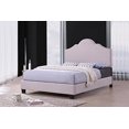 thumbnail image 1 of ViscoLogic Series SUNLIGHT Luxury Linen Fabric Upholstered Platform Bed (Apple White), 1 of 3