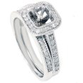 thumbnail image 1 of 3/4ct Diamond Halo Ring Set 14K White Gold, 1 of 3