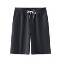 thumbnail image 1 of Plebaso Mens Casual Shorts Elastic Waist Summer Shorts Drawstring Solid Color Lounge Shorts with Pockets, 1 of 6