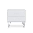 thumbnail image 2 of Benzara BM154628 Contemporary 2 Drawers Wood Nightstand, White, 2 of 2