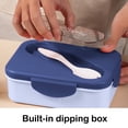 thumbnail image 4 of Boîte Bento à 2 Compartiments, Contenant Alimentaire Allant au Micro-Ondes, Couvercle Scellé Étanche, Préparation de Repas Compartimentée, Plateau-Repas de Bureau, Plat Portable avec Cuillère à Fourche, Plastique Écologique, 4 of 6