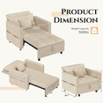 thumbnail image 3 of AECOJOY Fauteuil-Lit Convertible 3-en-1 de 31,5 Pouces et Canapé-Lit Futon avec Dossier Réglable et 2 Oreillers - Beige, 3 of 9