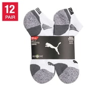 Puma Men's No show Sport Socks, Moisture Control, Arch Support (8 Pair) (Extended Size - Shoe Size (12-16), White)