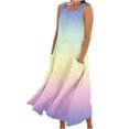 thumbnail image 1 of FAIWAD Robes d'Été Grande Taille pour Femmes 2024 Sans Manches Décontractées Robe Maxi Dégradé Boho Plage Robe Débardeur, 1 of 5