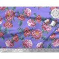 thumbnail image 2 of Soimoi Violet Coton Tissu Cambier Feuilles & Tissu Imprimé Floral 1 Yard 56 Inch Wide, 2 of 3