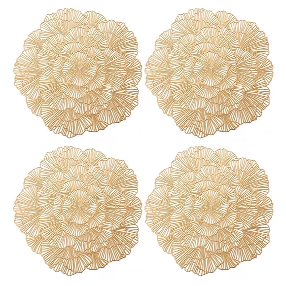 4Pcs Elegant Tablemats Flower Place Mats Table Setting Kitchen Table Mats for Dining Table Wedding Decorative