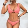 thumbnail image 2 of Penkiiy Women Triangle Halter Thong Bikini Set Ruffle Sexy String Two Piece Swimsuit Bathing Swimwear XL Pink, 2 of 4