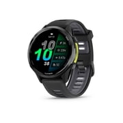 Garmin Forerunner® 970 GPS Smartwatch - Carbon Grey DLC Titanium with Black Case and Black/Translucent Whitestone Band