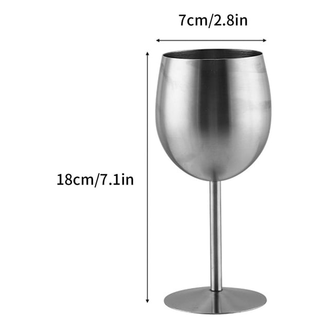 Mefallenssiah Verre à Vin Rouge en Acier Inoxydable 304, Calice à une Seule Couche pour Restaurant, Verre à Vin en Acier Inoxydable.