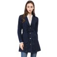 thumbnail image 2 of INSPIRE CHIC Women's Notched Lapel Button Front Belted Denim Trenchcoat Jacket, 2 of 6