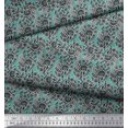 thumbnail image 2 of Soimoi Rayon Fabric Leaves & Floral Block Print Fabric by Yard 42 Inch Wide, 2 of 3